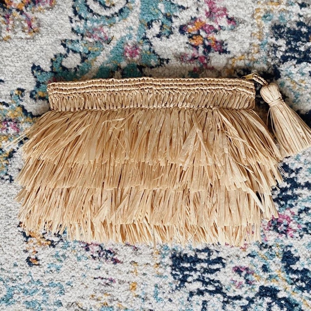 Lisa Lerch Natural Tan Tiki Clutch with Tassel